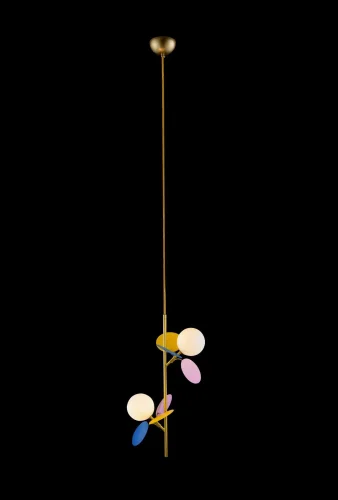 Светильник подвесной Matisse 10008/2P mult LOFT IT белый разноцветный 2 лампы, основание золотое в стиле современный шар фото 2